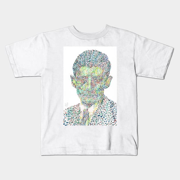 FRANZ KAFKA watercolor portrait .6 Kids T-Shirt by lautir